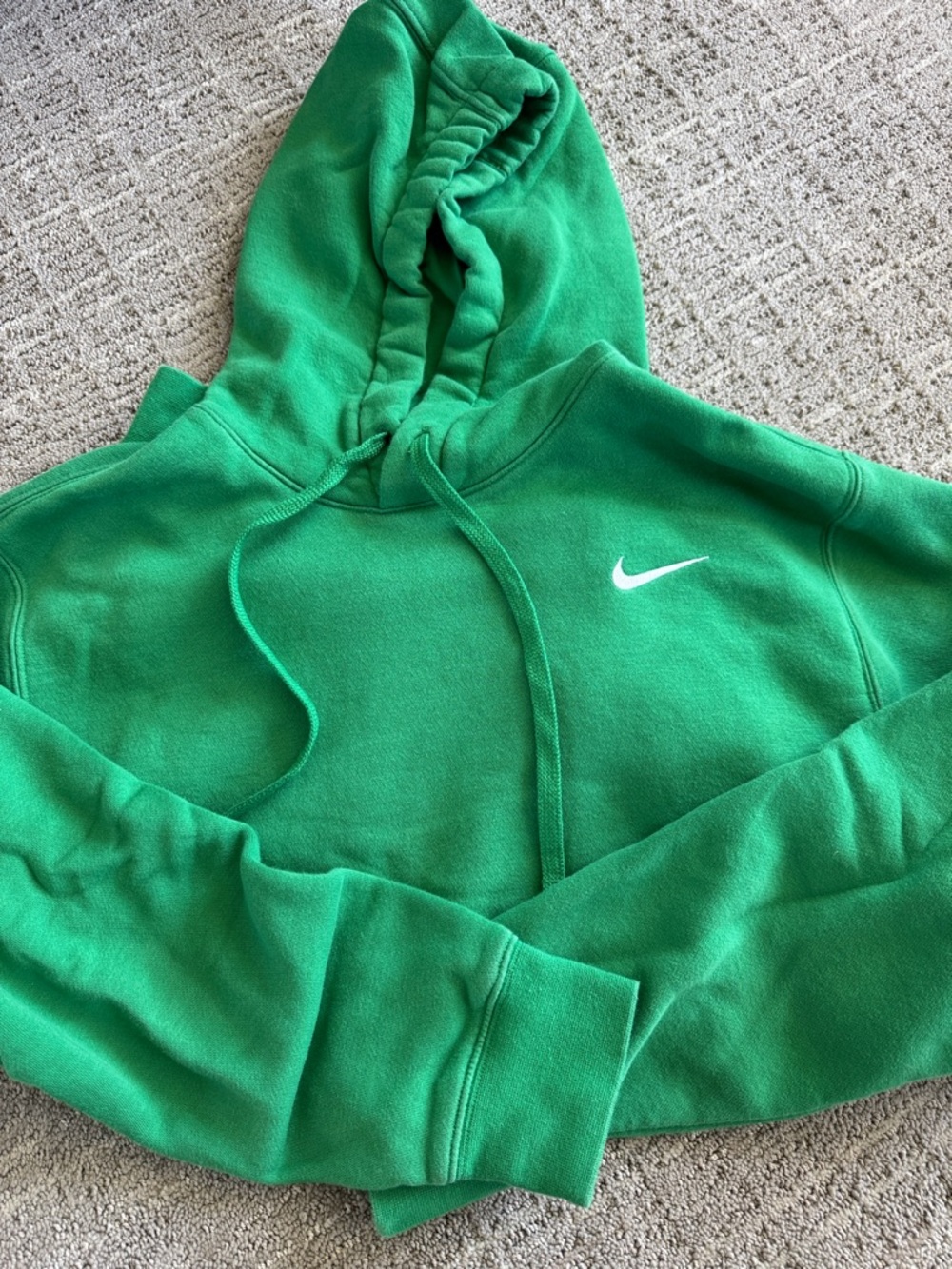 Nike Bright Green Pullover Hoodie with White Swoosh